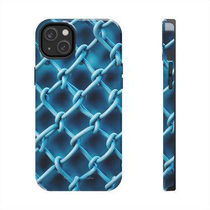 Introducing the "Elegant Chainlink" Cell Phone Case – Embrace Contemporary Style with Blue Chain Link Design -Tough Phone Cases