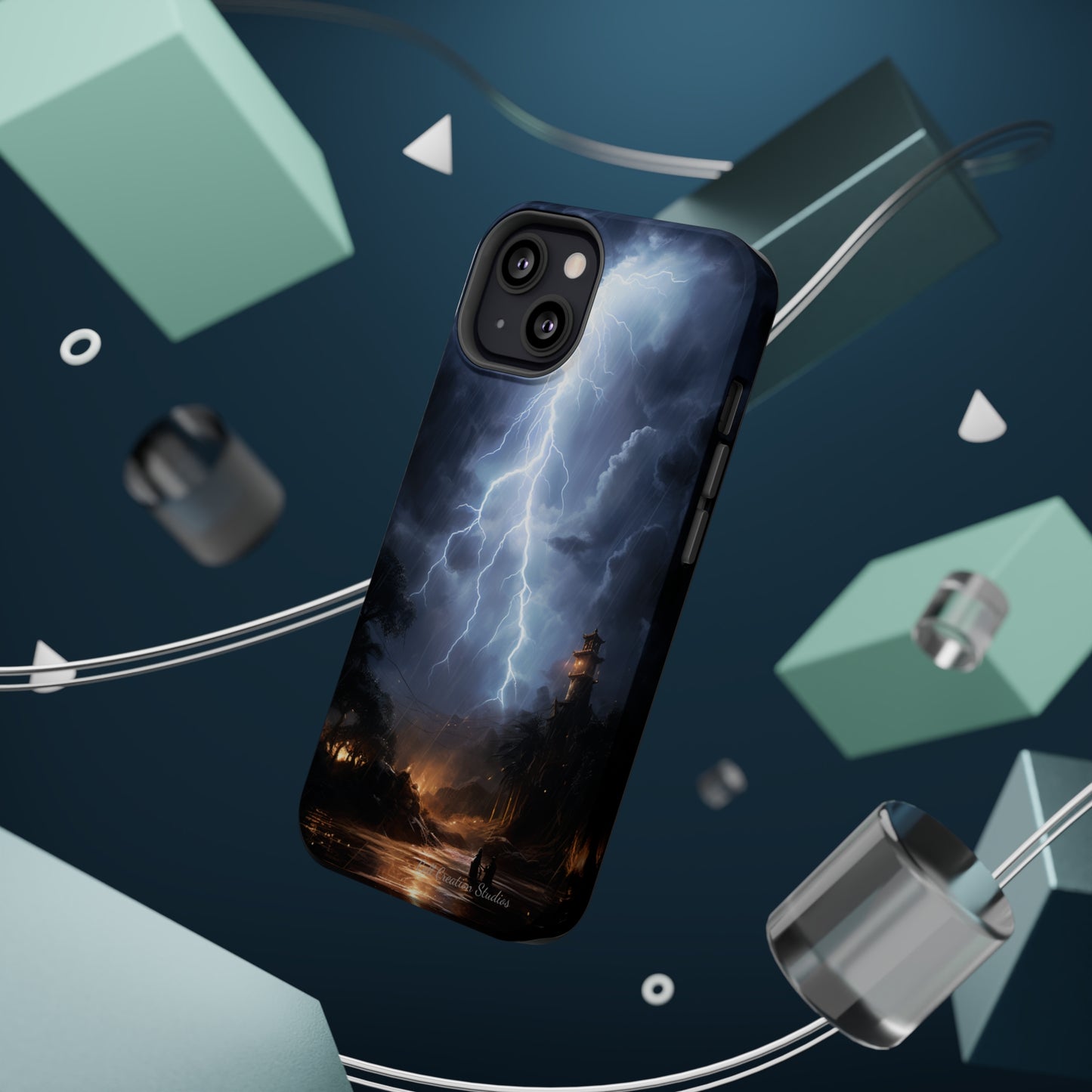 Introducing the "Electric Skies" Cell Phone Case – Unleash the Power of the Storm -MagSafe Tough Cases