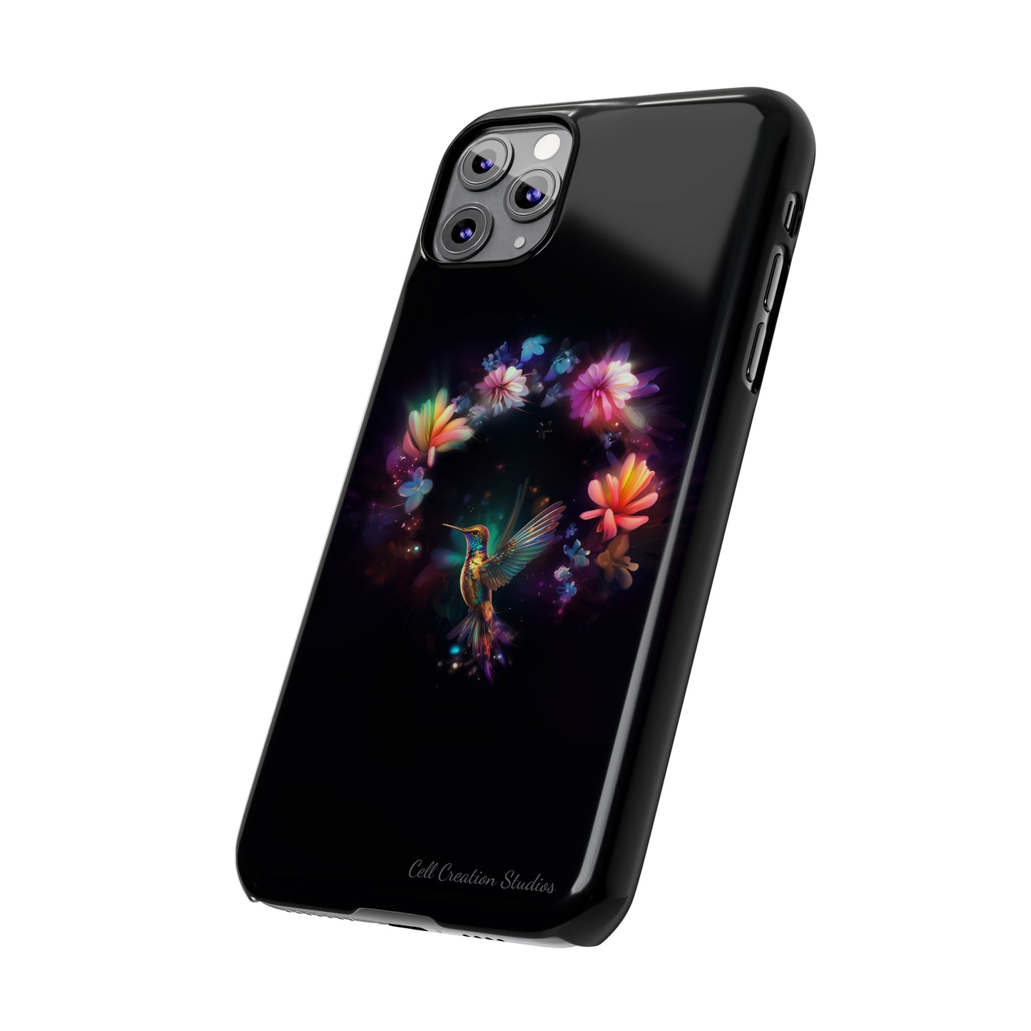 Introducing the "Floral Harmony Hummingbird" Cell Phone Case – Where Elegance Meets Nature -Slim Phone Cases