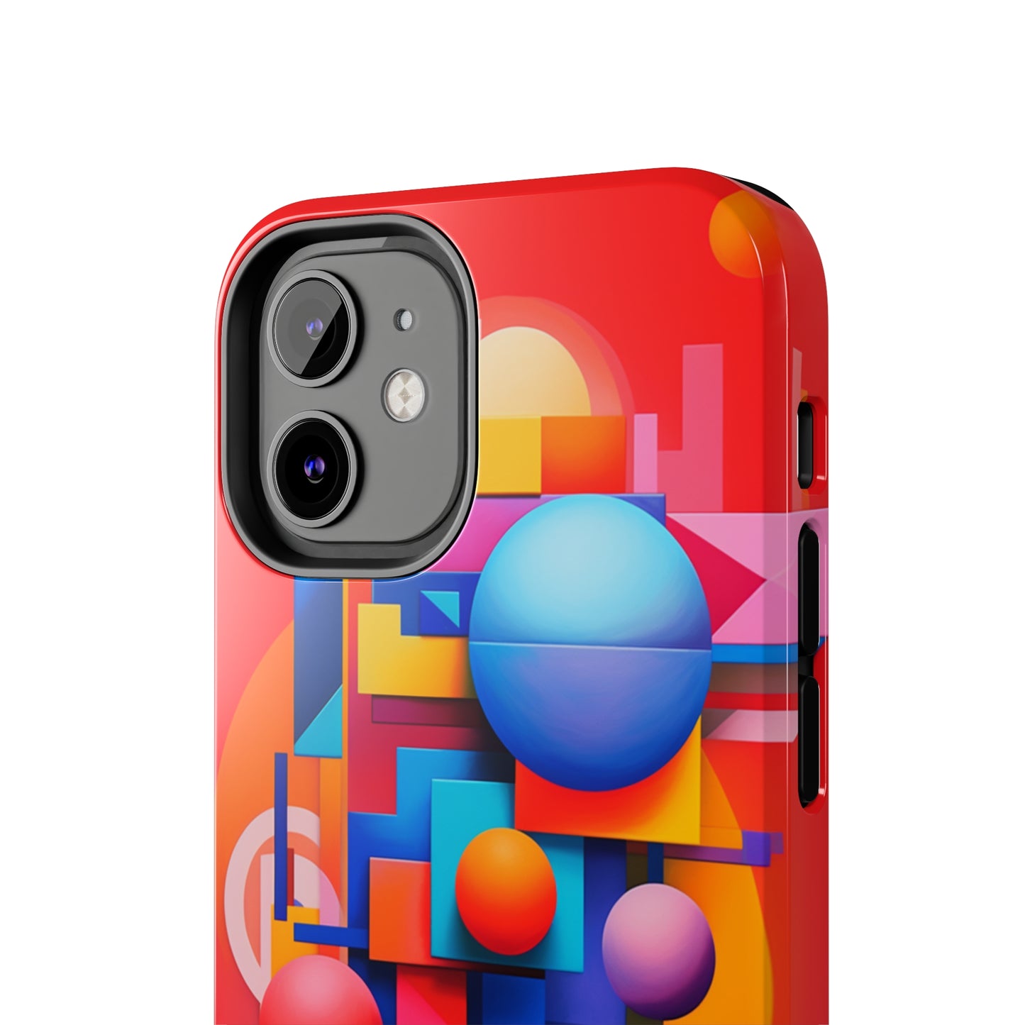 The "Geometric Red Background" Cell Phone Case- Upgrade Your Phone's Aesthetics -Tough Phone Cases