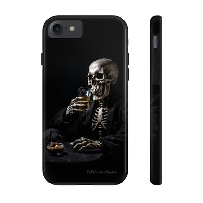 "Embrace the Dark Side with Our Skeleton Drinking Phone Case" -Tough Phone Cases