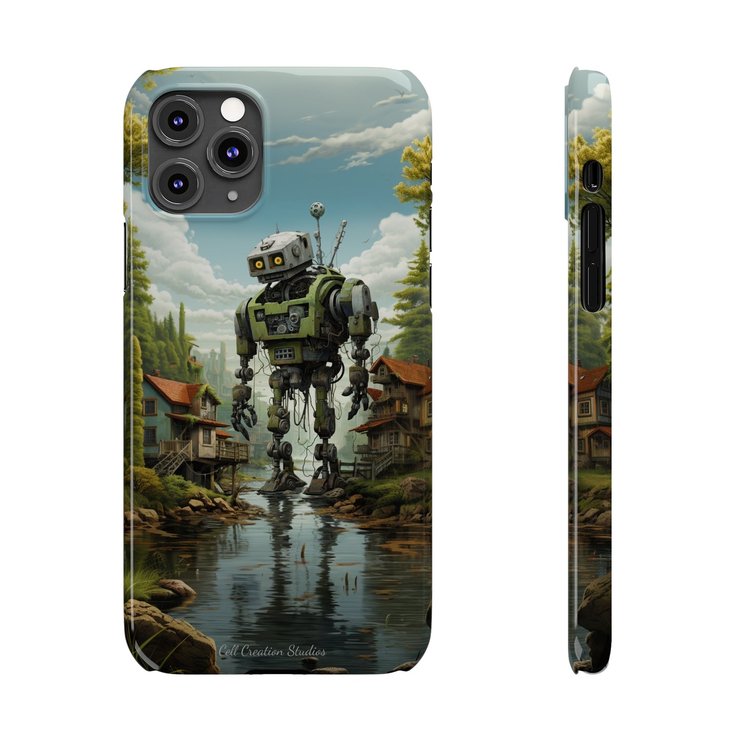 Introducing the "Robo-Rescue" Cell Phone Case – Witness a Heartwarming Scene of Robot Seeking Assistance -Slim Phone Cases