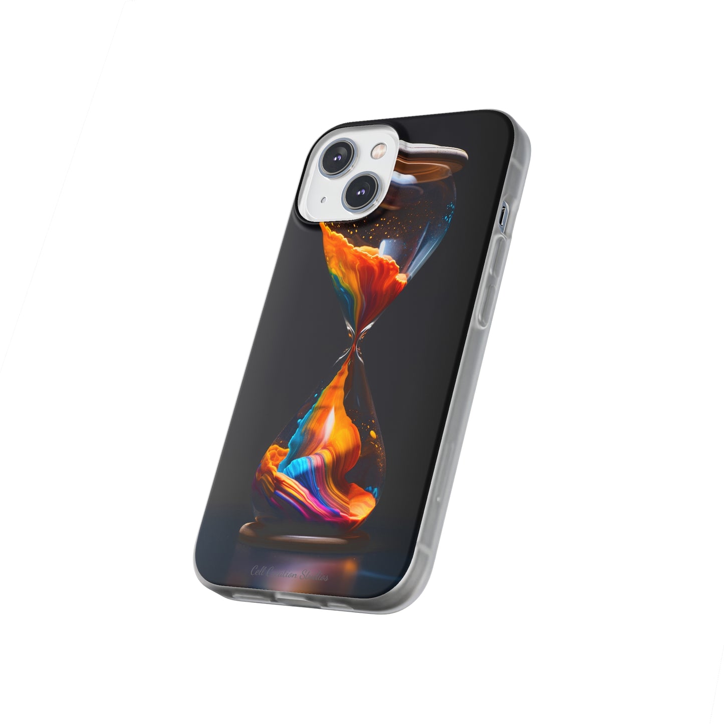 Introducing the "Vibrant Sands of Time" Cell Phone Case – Embrace the Beauty of Colorful Hourglass Design -Flexi Cases