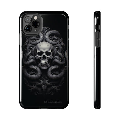 Introducing the "Monochrome Skull and Snakes" Cell Phone Case – A Bold Statement -Tough Phone Cases