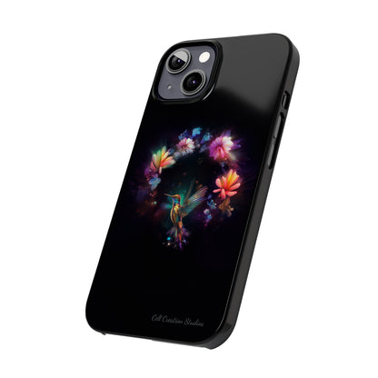 Introducing the "Floral Harmony Hummingbird" Cell Phone Case – Where Elegance Meets Nature -Slim Phone Cases