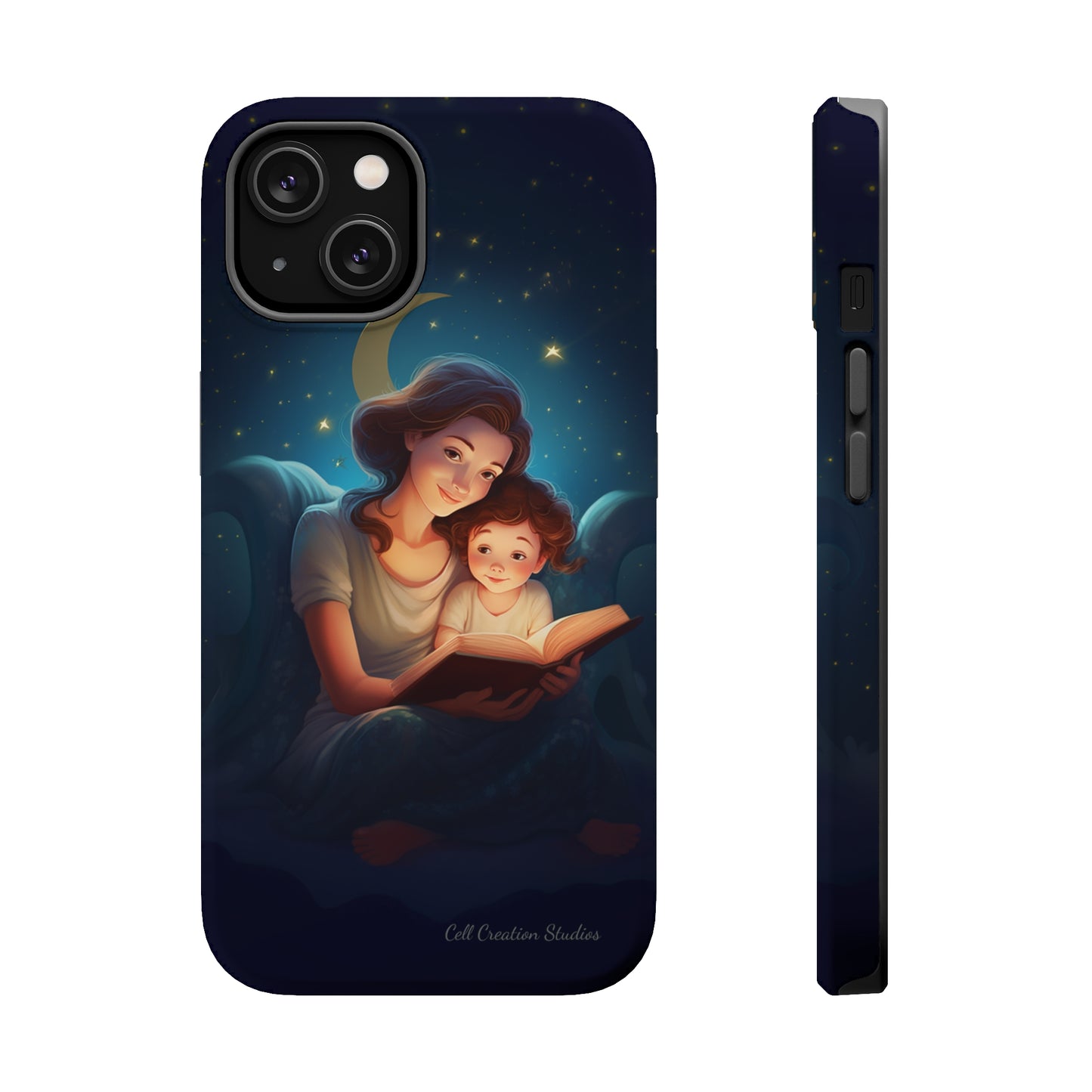 Introducing the "Bedtime Story Bliss" Cell Phone Case – Cherish Heartwarming Moments with Every Glance -MagSafe Tough Cases