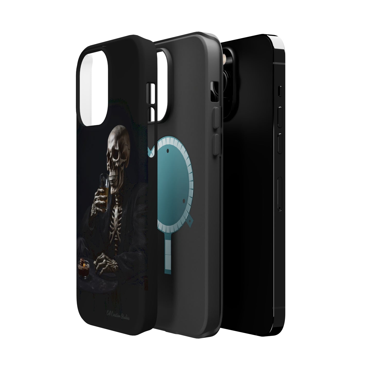 "Embrace the Dark Side with Our Skeleton Drinking Phone Case" -MagSafe Tough Cases