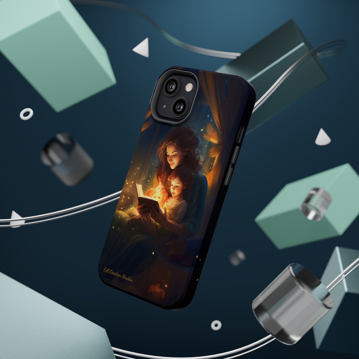 Introducing the "Bedtime Story Bliss" Cell Phone Case – Cherish Heartwarming Moments with Every Glance -MagSafe Tough Cases