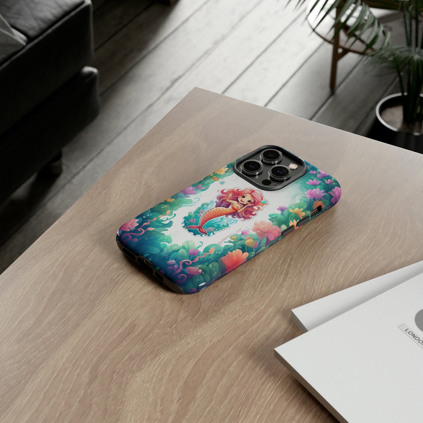 "Pink Seaflower Mermaid" -Tough iPhone Cases