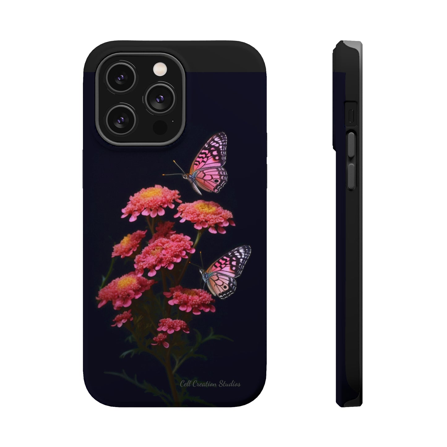 "Achillea Desert Eve Deep Rose & Butterfly" Phone Case -MagSafe Tough Case