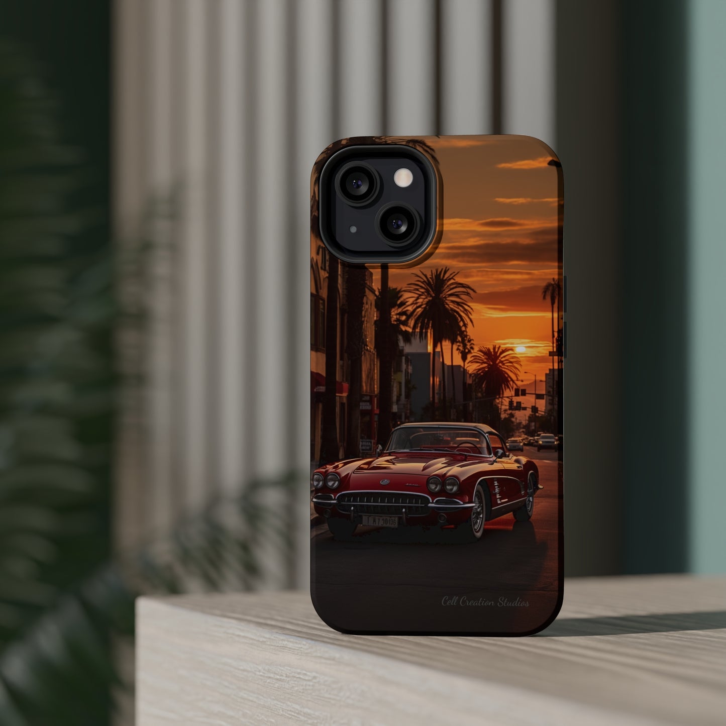 "Sunset Boulevard Classic Red Car" Cell Phone Case -MagSafe Tough Cases