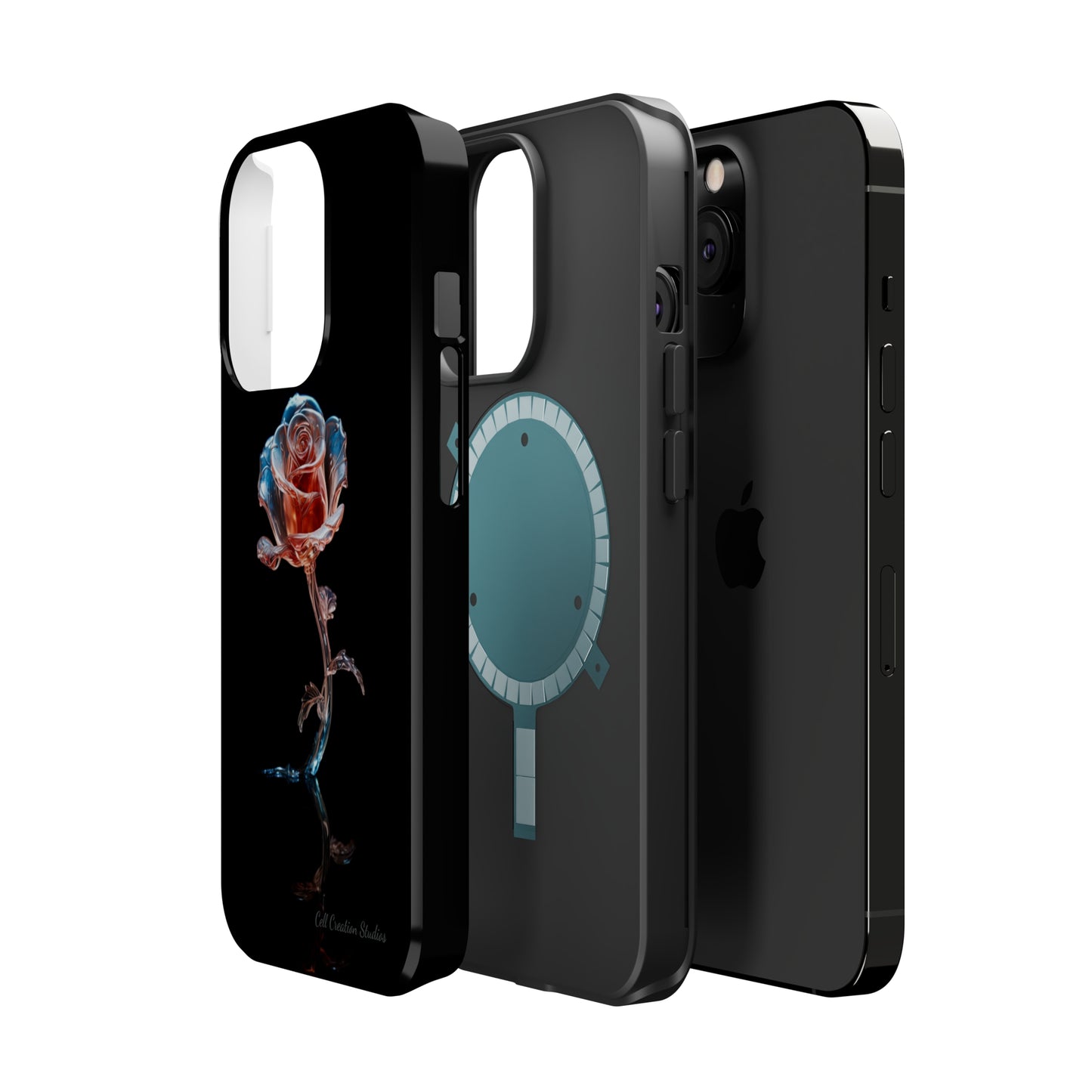 The "Glass Rose Elegance" Phone Case -MagSafe Tough Cases