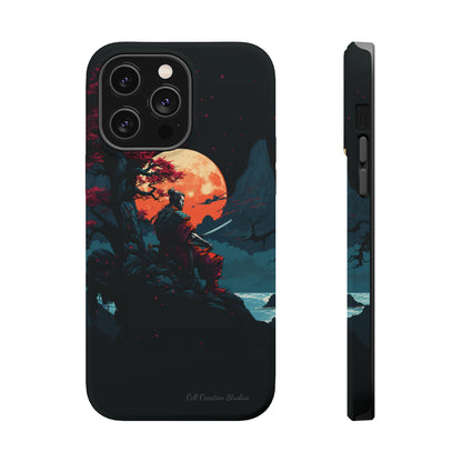 Introducing the "Moonlit Samurai Serenity" Cell Phone Case – Embrace Elegance and Strength -MagSafe Tough Cases