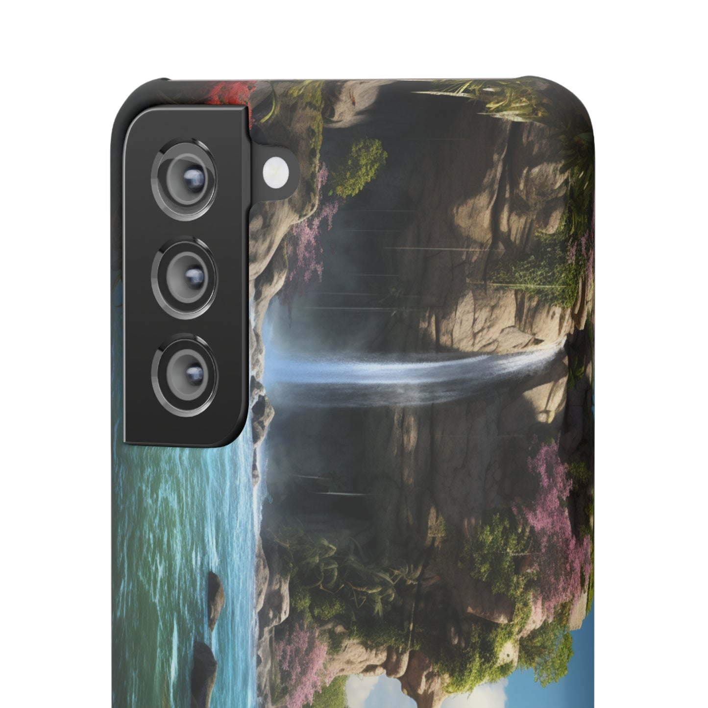 Introducing the "Nature's Cascade" Cell Phone Case – Capture Majestic Beauty with Rock Cliffs and Waterfall! -Snap Cases