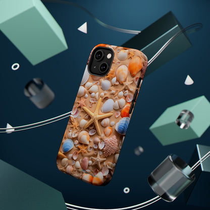 "Seaside Serenity Phone Case: Starfish and Seashells" -MagSafe Tough Cases