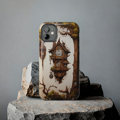 Introducing the "Mystical Wooden Clock" Cell Phone Case – Embrace Enchantment and Timeless Beauty -Tough Phone Cases