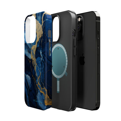 "Azure Elegance Marble" -MagSafe Tough iPhone Cases