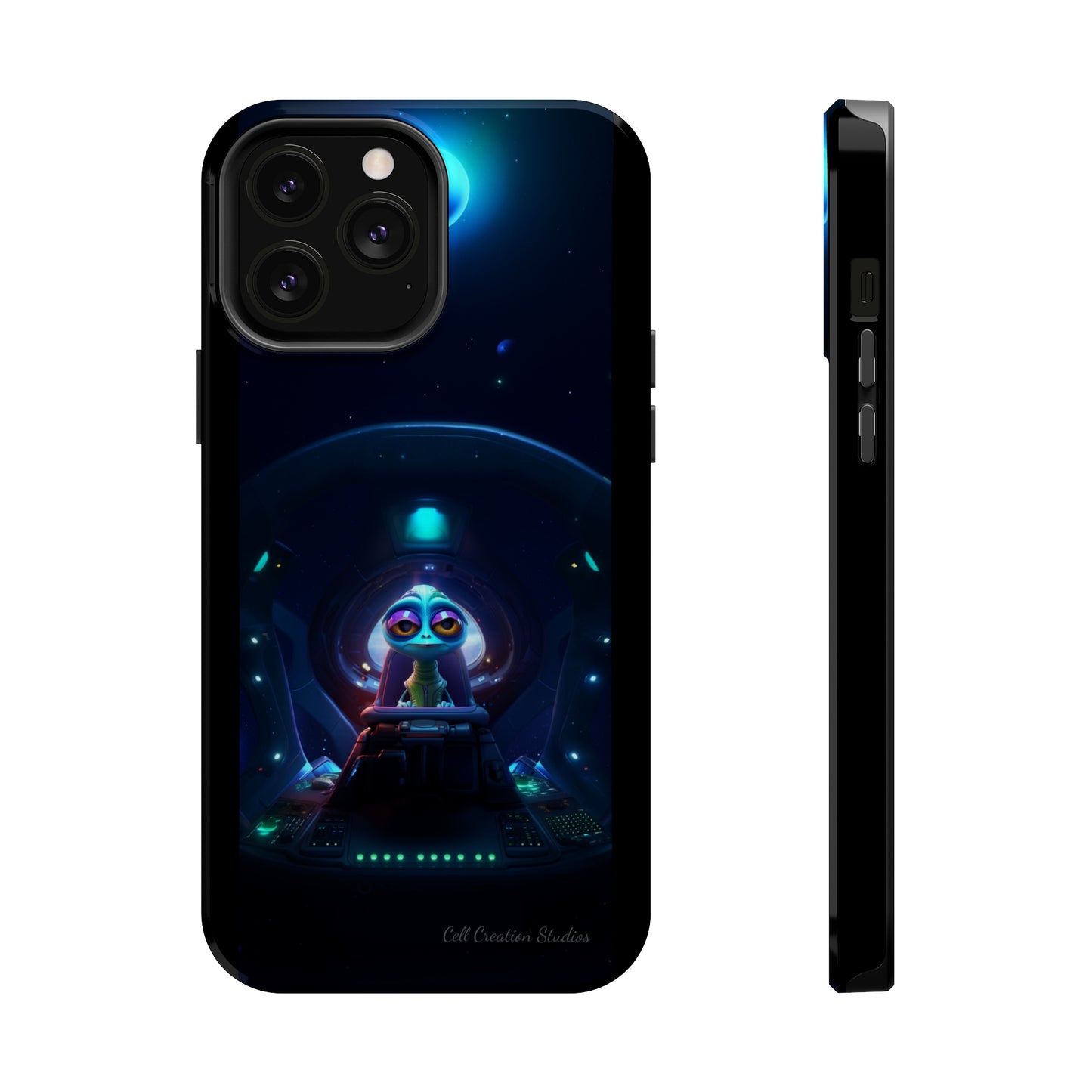 The "Cosmic Cruising Bored Alien" Phone Case -MagSafe Tough Cases