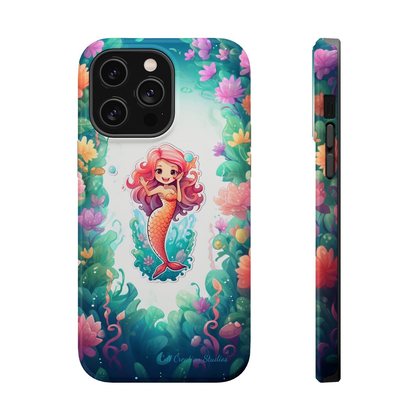 "Pink Seaflower Mermaid" -MagSafe Tough iPhone Cases