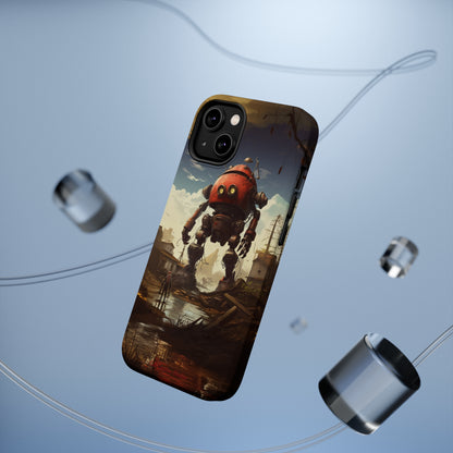 Introducing the "Urban Encounter" Cell Phone Case – Witness the Epic Convergence of Man and Giant Robot -MagSafe Tough Cases