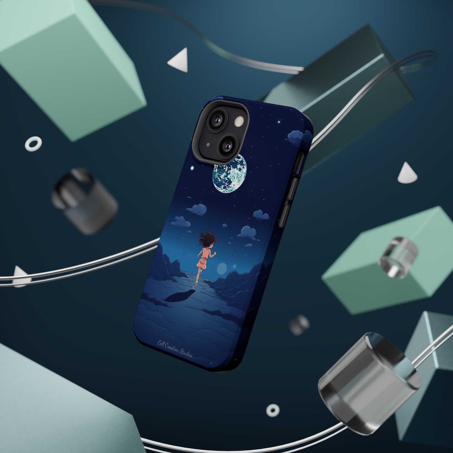 Introducing the "Moonlit Runner" Cell Phone Case – Embrace Adventure with a Captivating Lunar Design -MagSafe Tough Cases