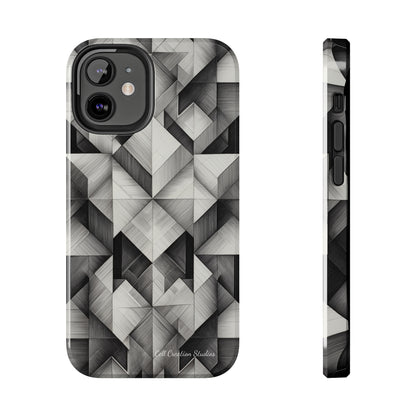 The "Black and White Geometric Pattern" Cell Phone Case- Elevate Your Phone's Style-Tough Phone Cases