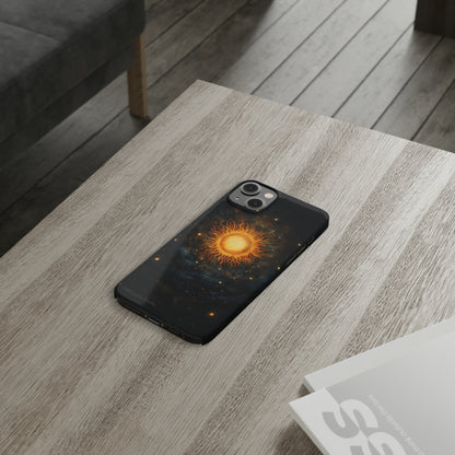 Introducing the "Celestial Sun and Stars" Cell Phone Case – Carry the Cosmos with You -Slim Phone Cases