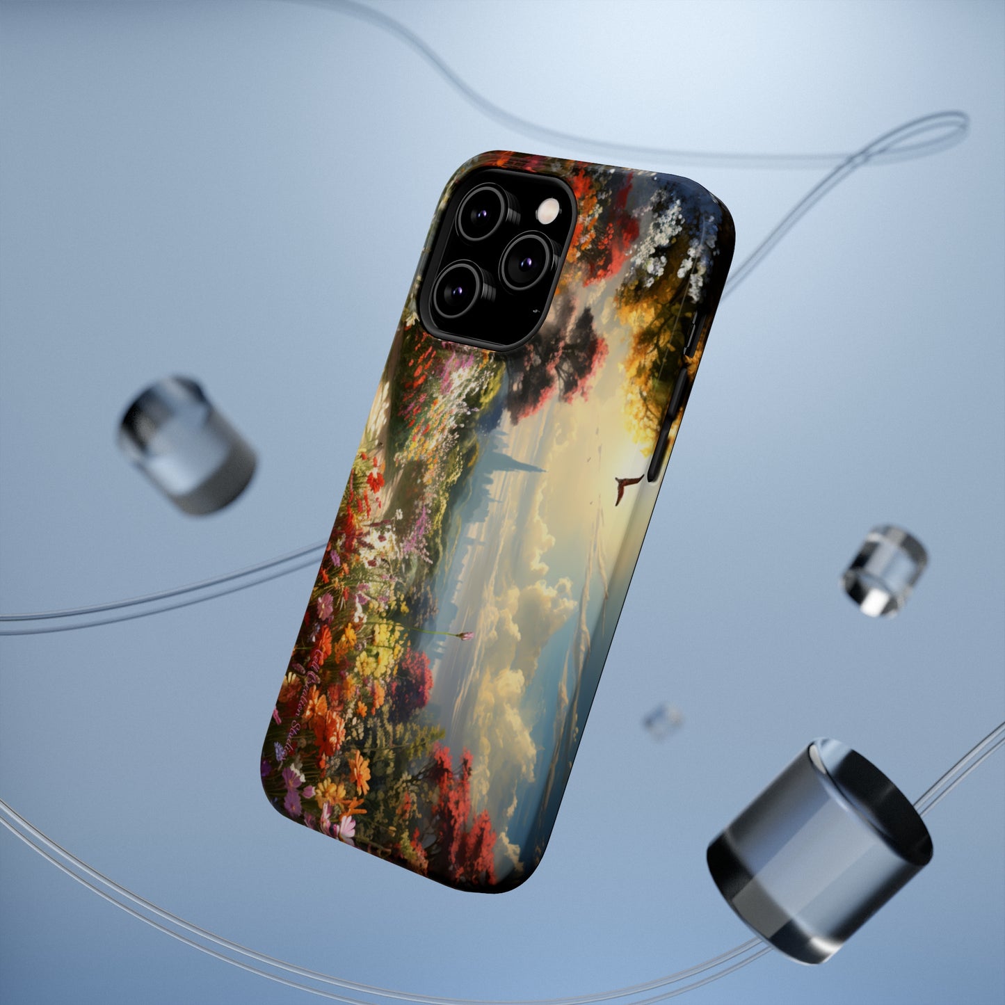 Introducing the "Floral Haven" Cell Phone Case – Where Nature and Urban Marvels Converge! -MagSafe Tough Cases