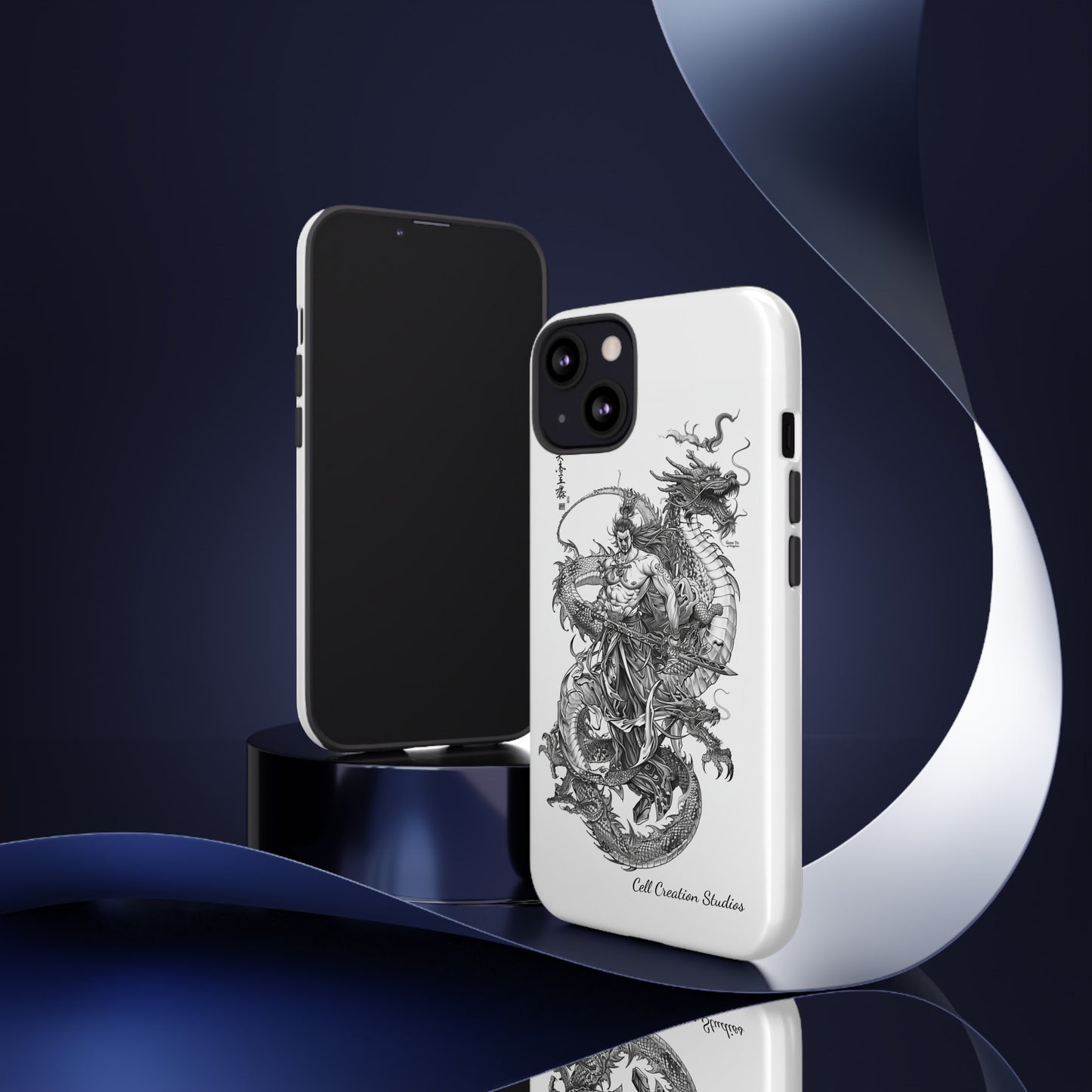 "Samurai and Dragon Sketch" -Tough iPhone Cases