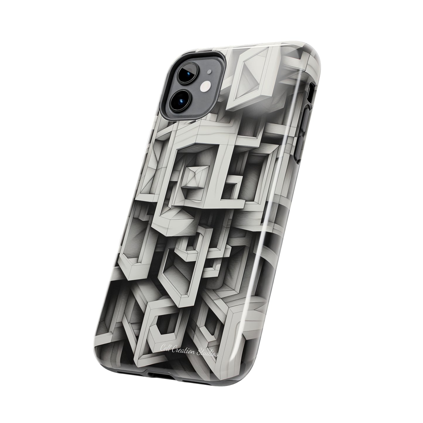 The "Geometric Right Angles" Cell Phone Case -Experience Sleek Simplicity-Tough Phone Cases