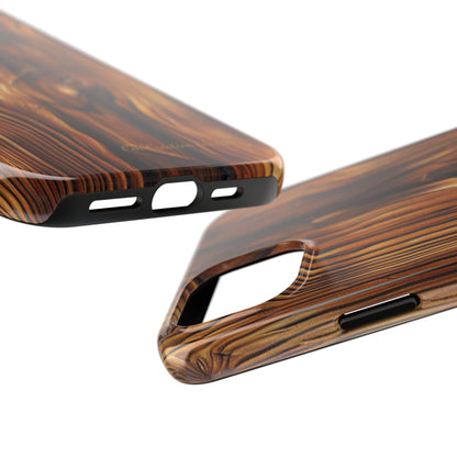 "Wood Grain Elegance" -Tough iPhone Cases