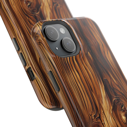 "Wood Grain Elegance" -MagSafe Tough iPhone Cases