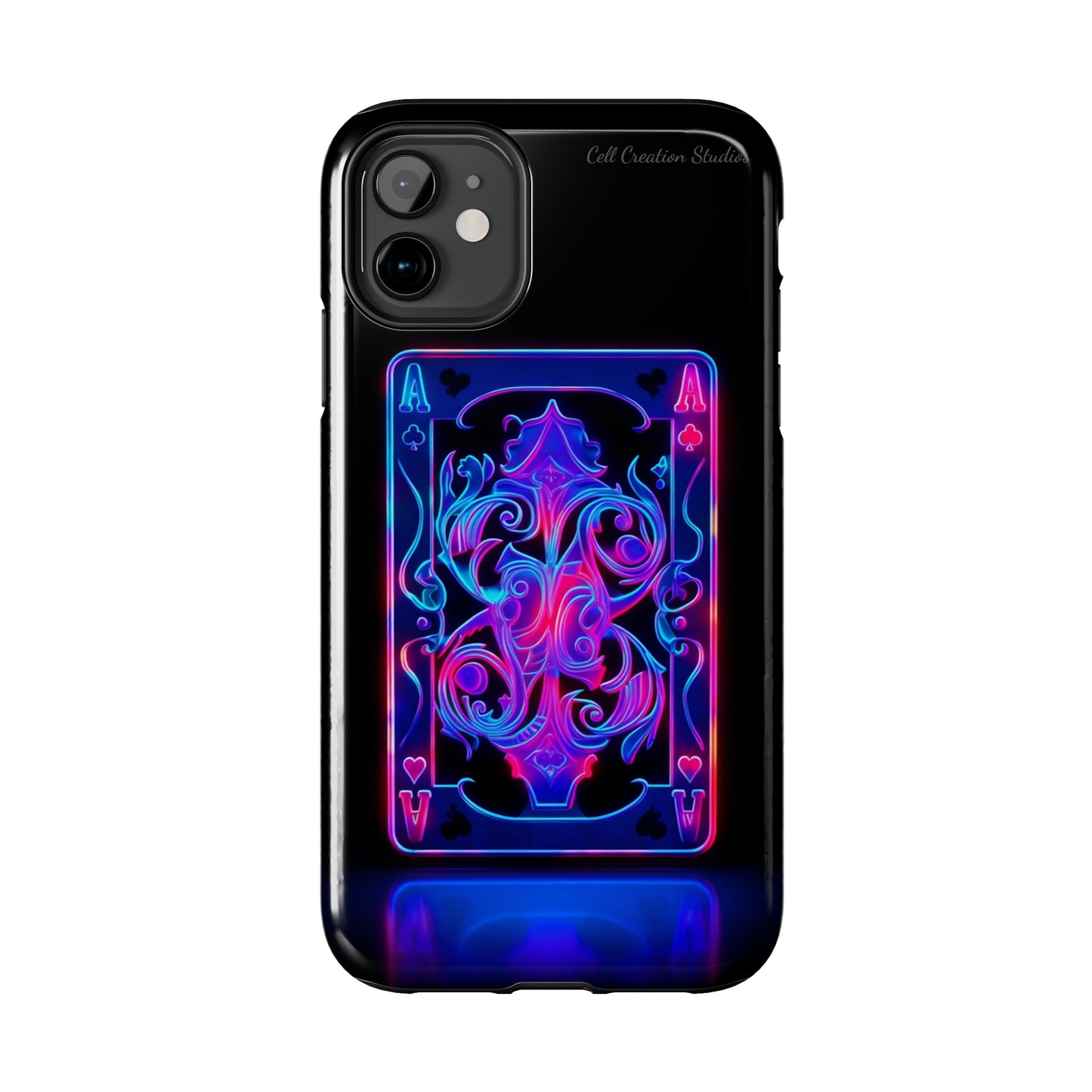 Introducing the "Neon Ace of Hearts" Cell Phone Case – Elevate Your Style with a Dazzling Card -Tough Phone Cases