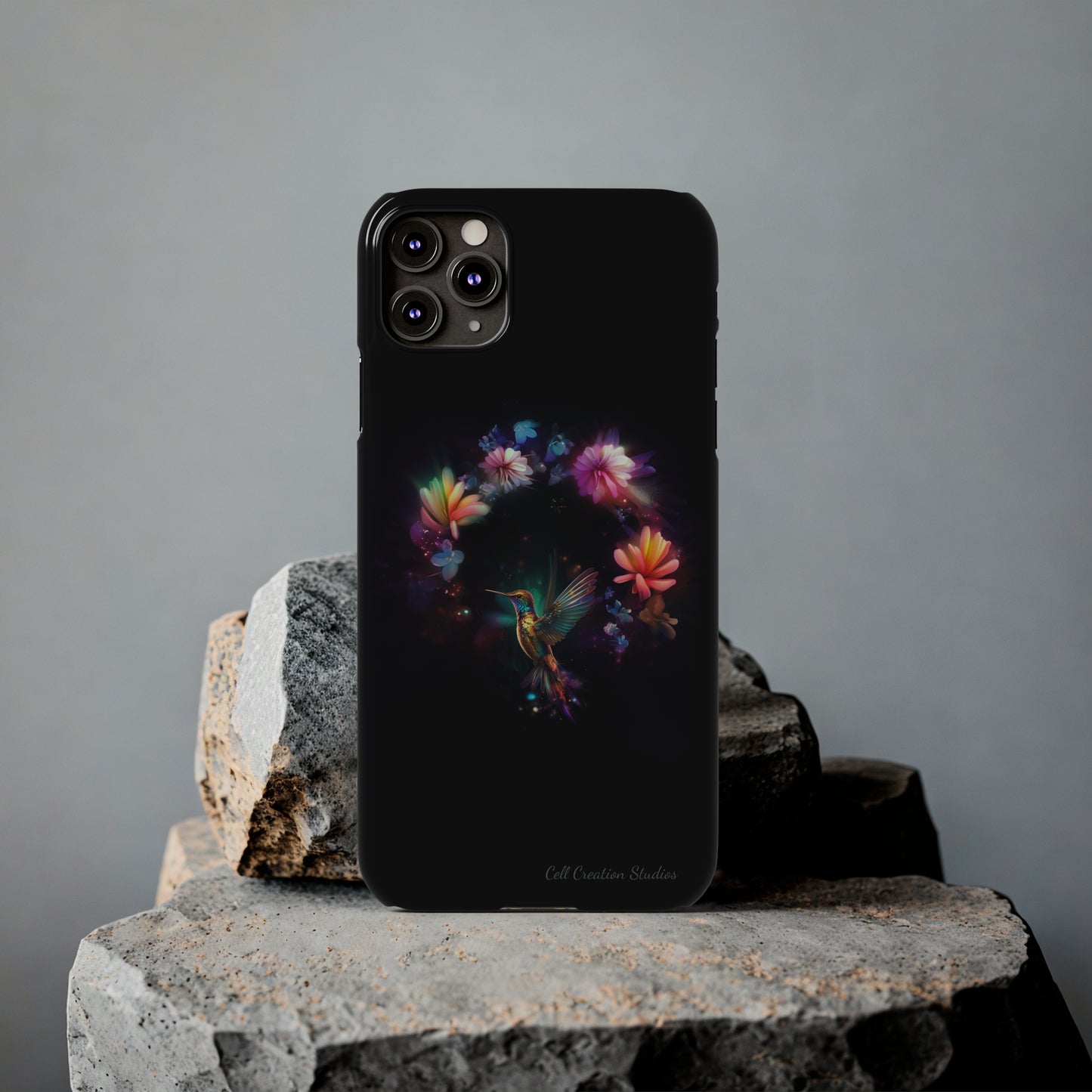 Introducing the "Floral Harmony Hummingbird" Cell Phone Case – Where Elegance Meets Nature -Slim Phone Cases