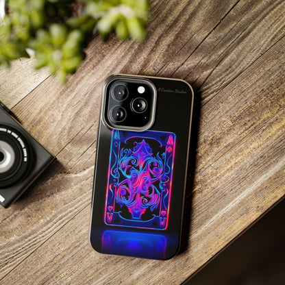 Introducing the "Neon Ace of Hearts" Cell Phone Case – Elevate Your Style with a Dazzling Card -Tough Phone Cases