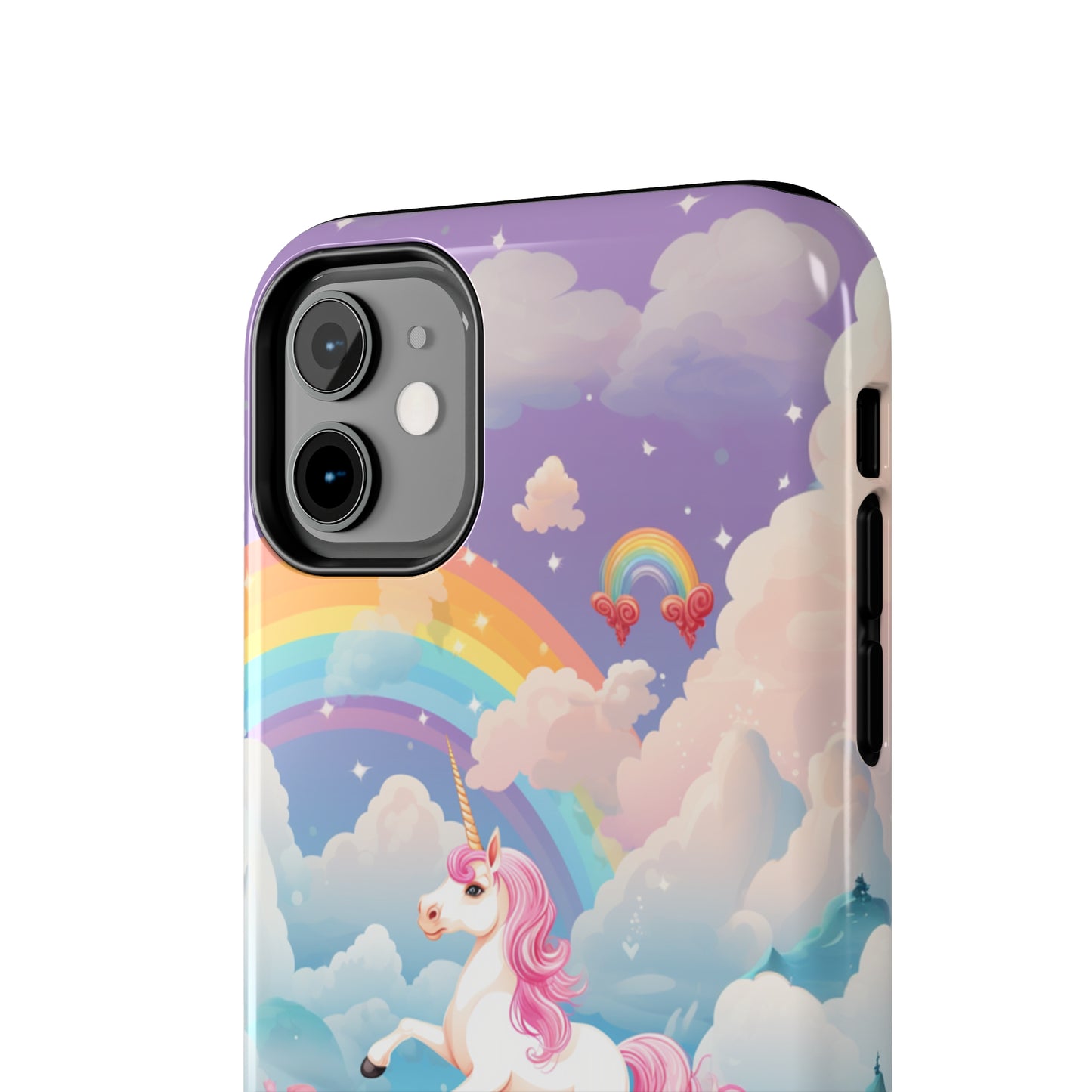 Introducing the "Floral Enchantment" Cell Phone Case – Embrace Your Imagination with a Unicorn in a Field of Flowers -Tough Phone Cases