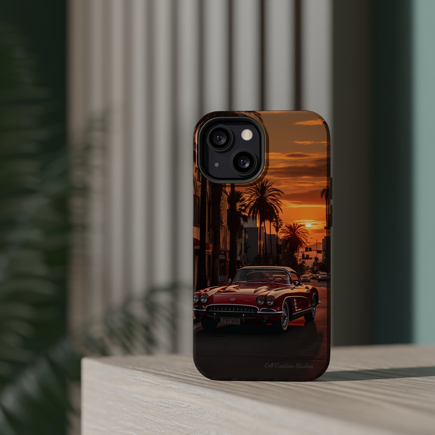 "Sunset Boulevard Classic Red Car" Cell Phone Case -MagSafe Tough Cases