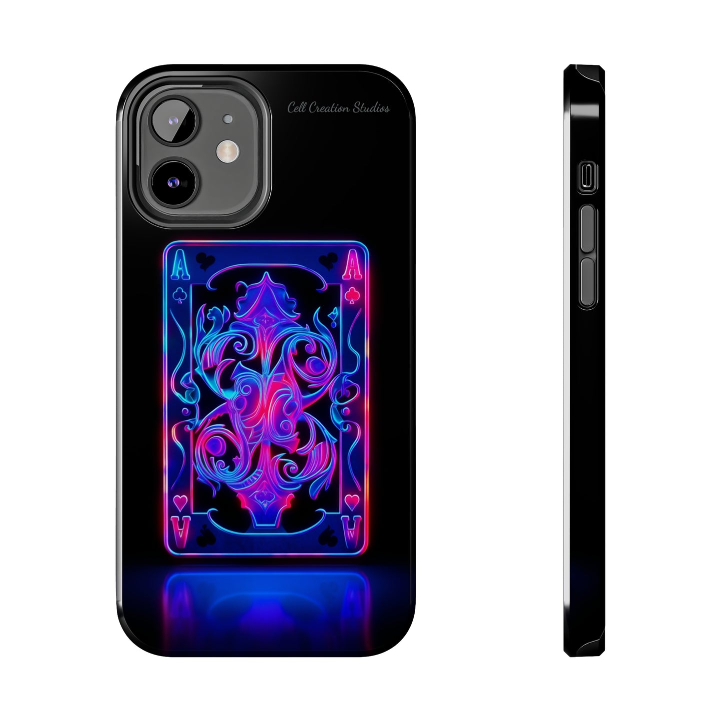 Introducing the "Neon Ace of Hearts" Cell Phone Case – Elevate Your Style with a Dazzling Card -Tough Phone Cases