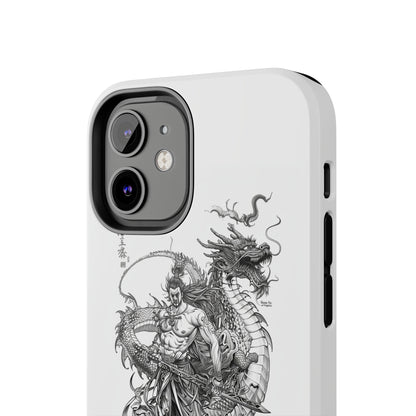 "Samurai and Dragon Sketch" -Tough iPhone Cases