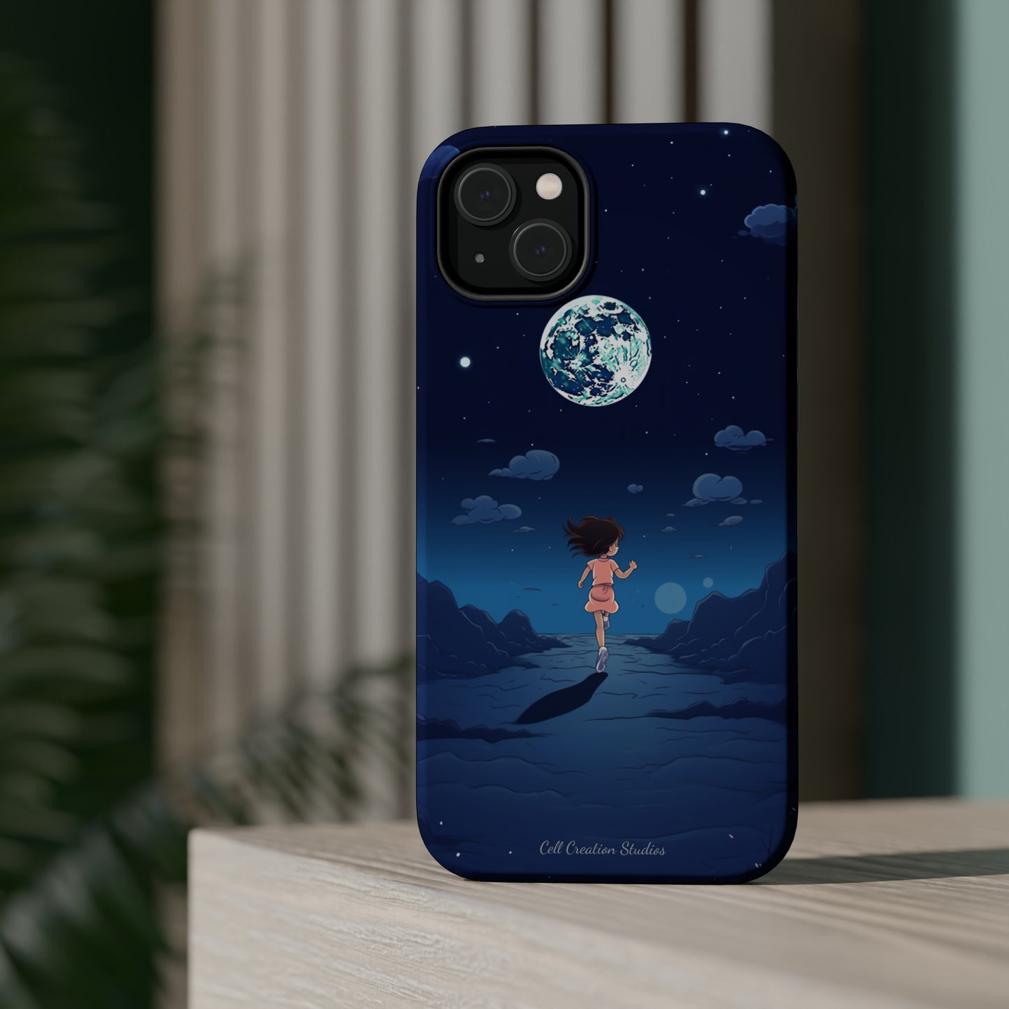 Introducing the "Moonlit Runner" Cell Phone Case – Embrace Adventure with a Captivating Lunar Design -MagSafe Tough Cases