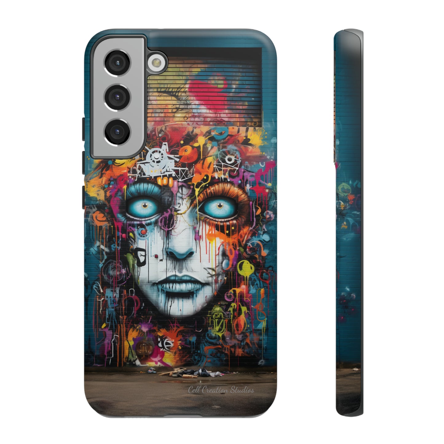 Elevate Your Style with our "Graffiti Face Concrete Wall" Phone Case -Tough Cases