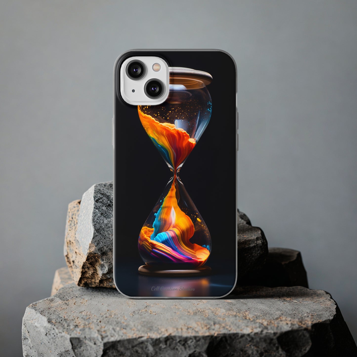 Introducing the "Vibrant Sands of Time" Cell Phone Case – Embrace the Beauty of Colorful Hourglass Design -Flexi Cases