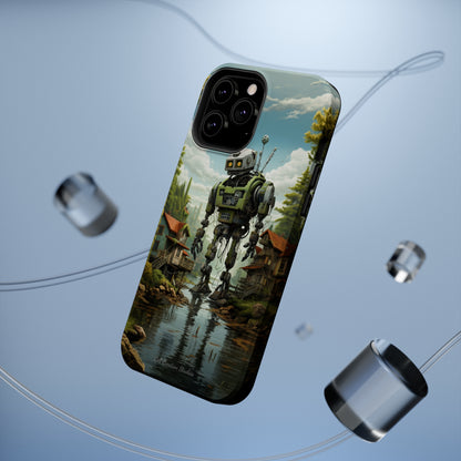 Introducing the "Robo-Rescue" Cell Phone Case – Witness a Heartwarming Scene of Robot Seeking Assistance -MagSafe Tough Cases