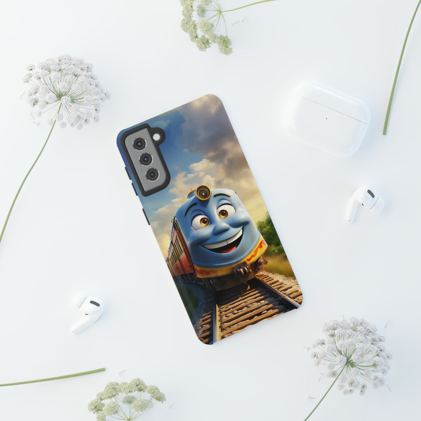 The "Smiling Blue Train" Phone Case -Tough Cases