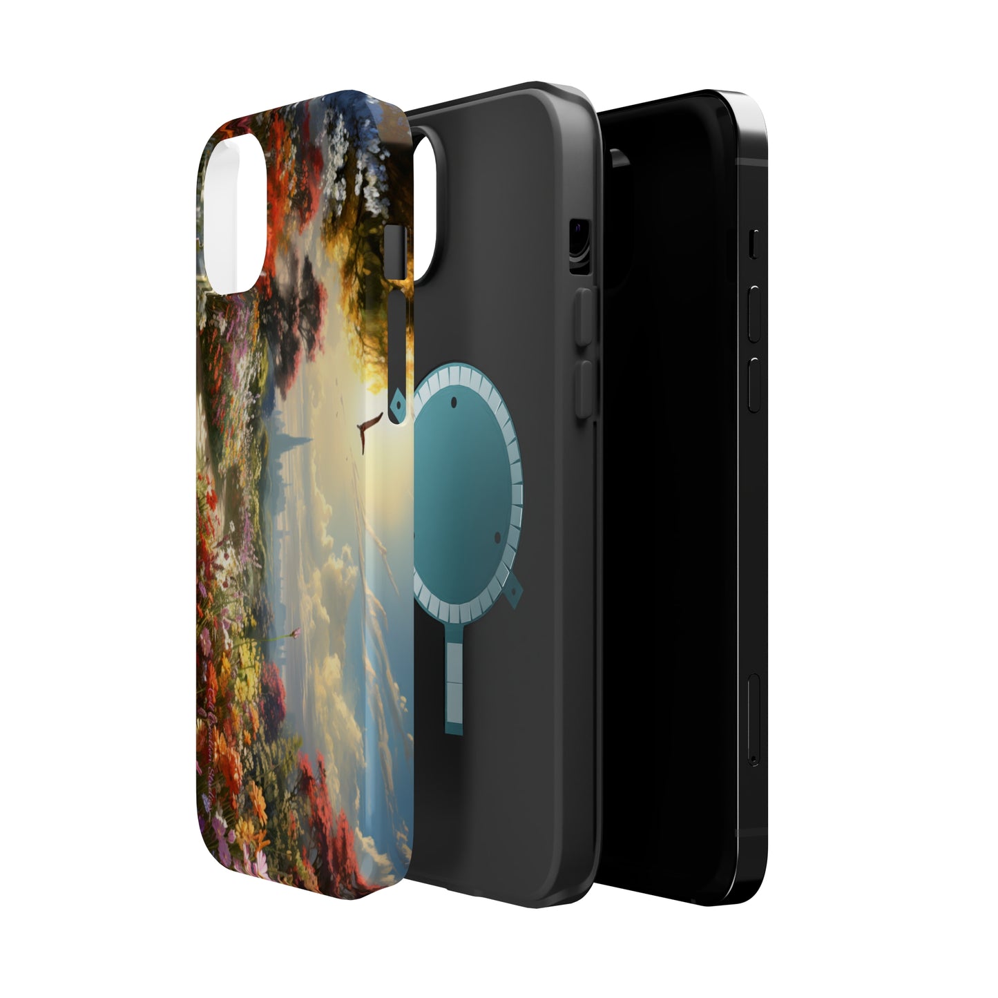 Introducing the "Floral Haven" Cell Phone Case – Where Nature and Urban Marvels Converge! -MagSafe Tough Cases