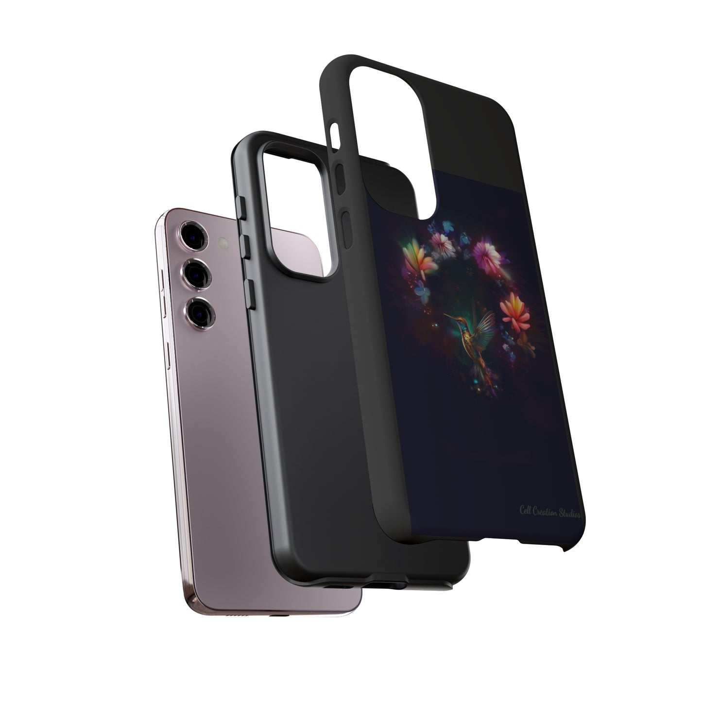 Introducing the "Floral Harmony Hummingbird" Cell Phone Case – Where Elegance Meets Nature -Tough Cases