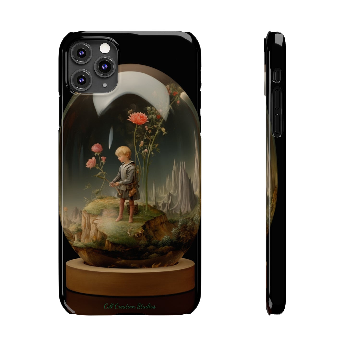 Introducing the "Miniature Gardener" Cell Phone Case – Embrace Your Imagination with a Captivating Glass-Encased Design -Slim Phone Cases