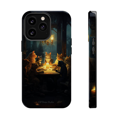 Introducing the "Paws & Whiskers Soirée" Cell Phone Case – A Feast of Friendship Under the Stars! -MagSafe Tough Cases