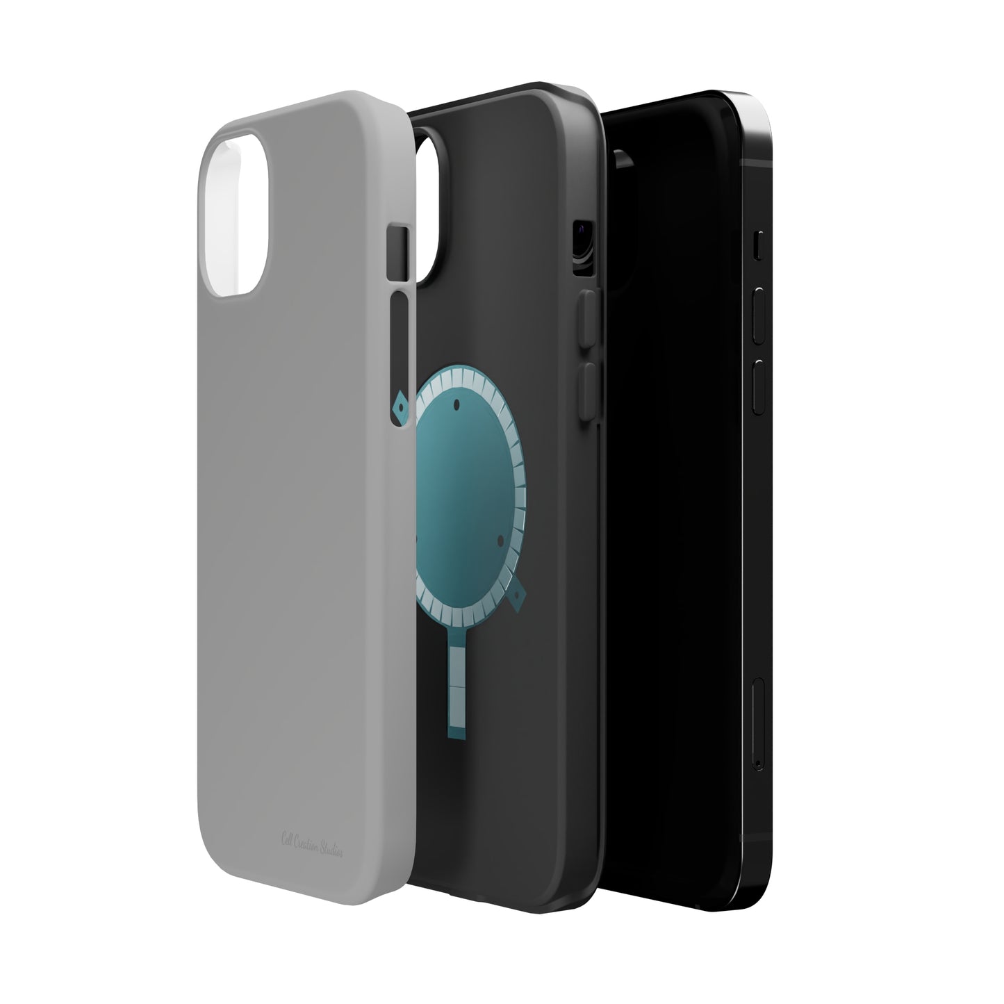 "Sleek Silver Essence" -MagSafe Tough iPhone Cases