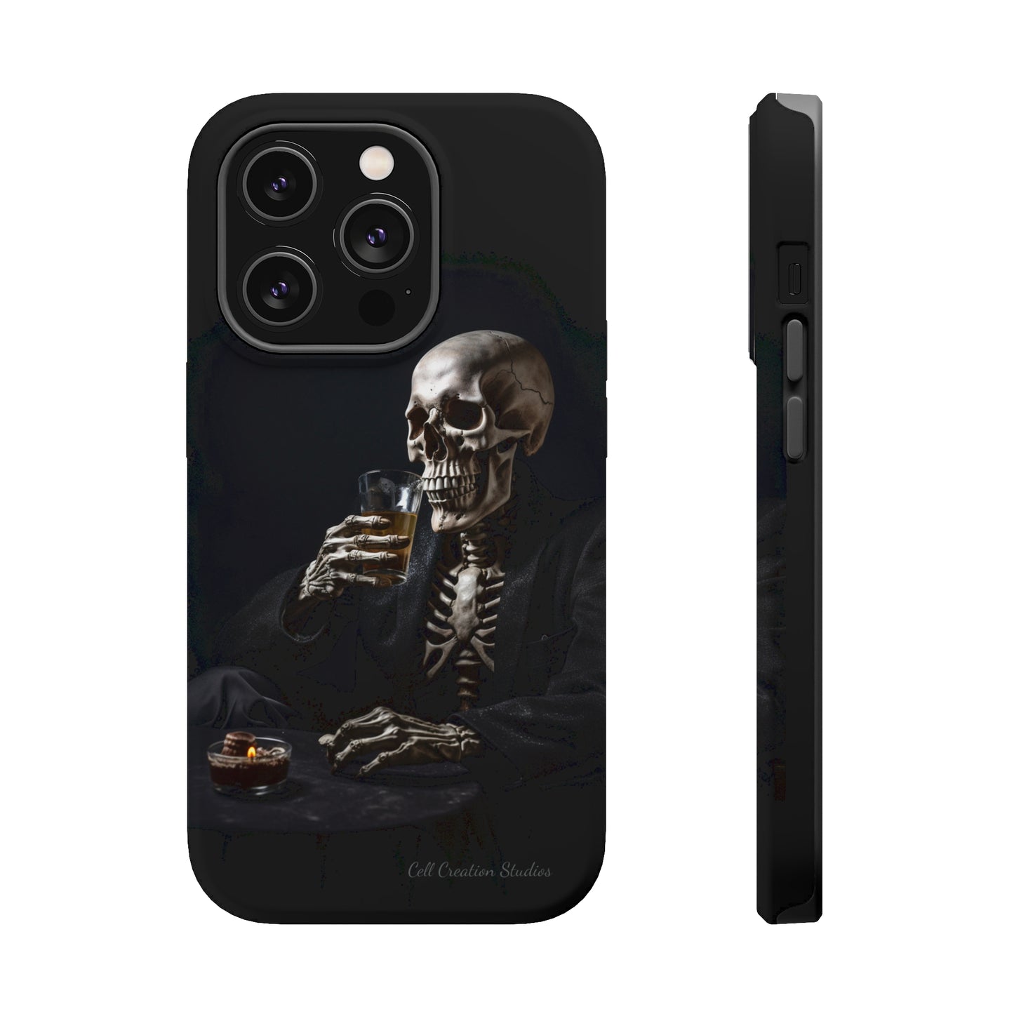 "Embrace the Dark Side with Our Skeleton Drinking Phone Case" -MagSafe Tough Cases